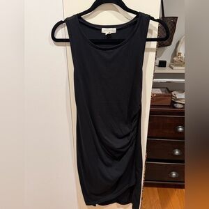 Treasure & Bond Black Side-Ruched Body-Con Midi Dress — Size M